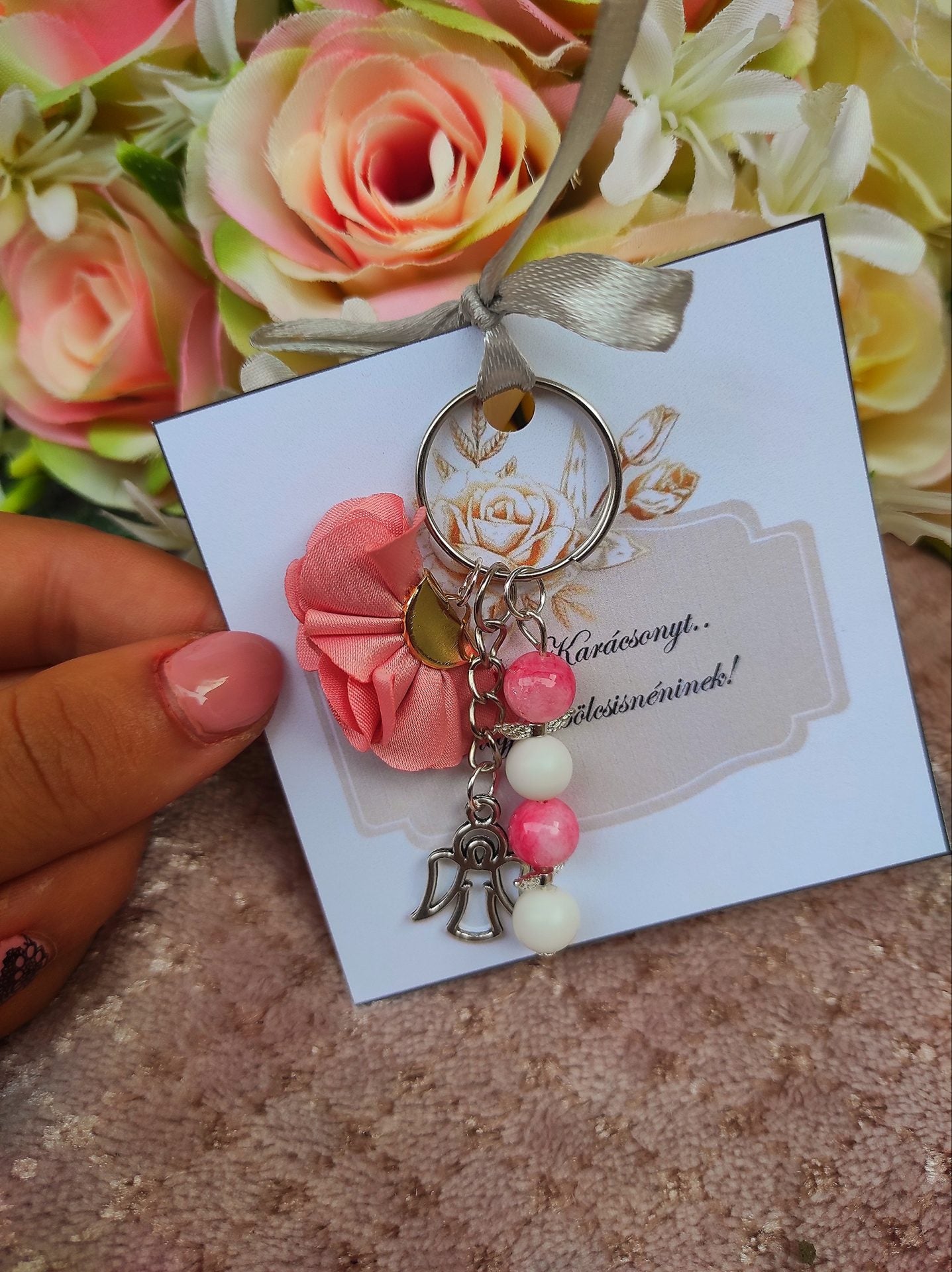 Karácsonyi ajándék bölcsisnéninek - rózsaszín -